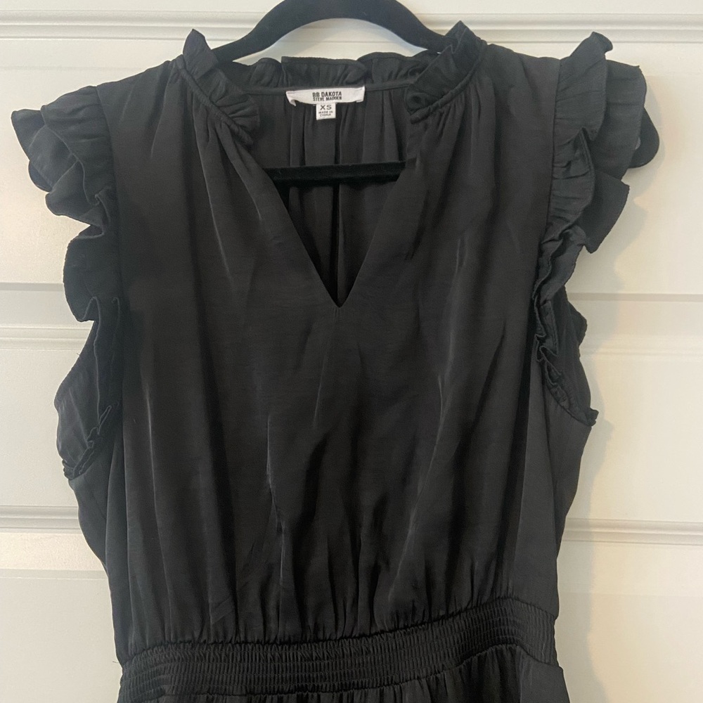 BB Dakota by Steve Madden black ruffle mini dress- XS NWOT - Picture 5 of 9